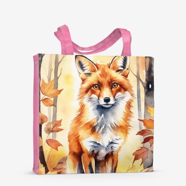 Сумка-шоппер &laquo;Портрет лисы с осенними листьями&raquo;
