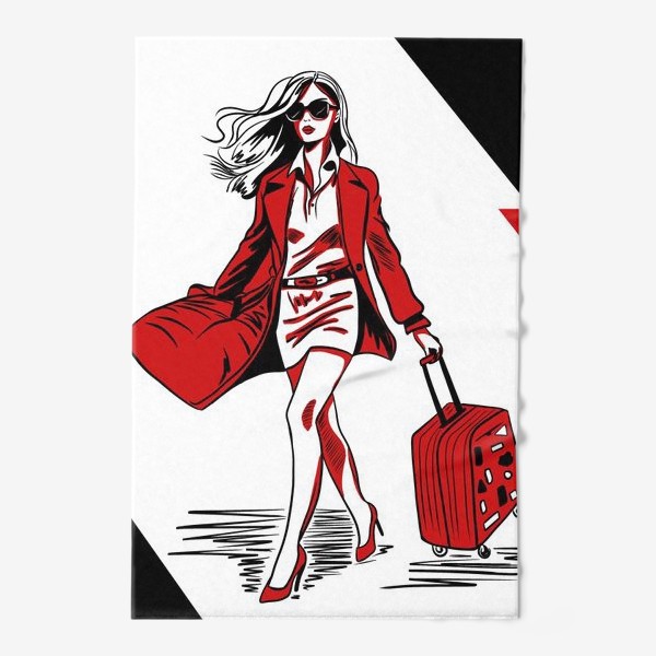 Полотенце «Девушка с чемоданом»