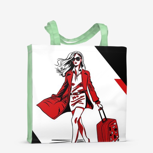 Сумка-шоппер «Девушка с чемоданом»