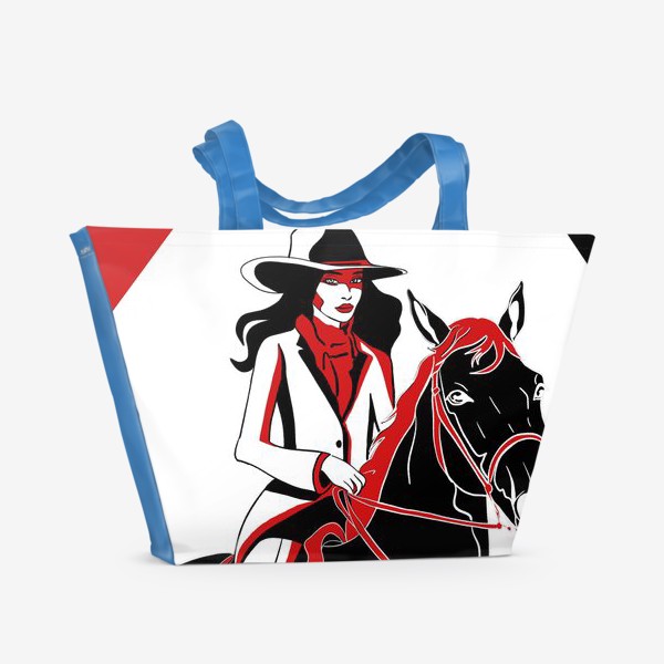 Пляжная сумка «Девушка на лошаде»