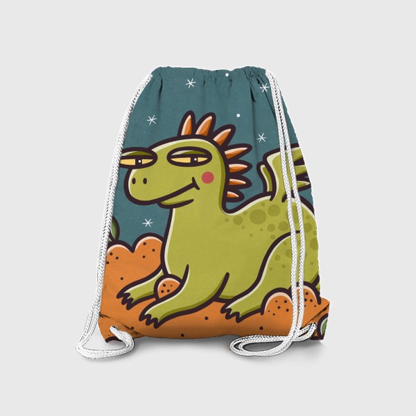 Рюкзак «Забавный зеленый дракон и гора мандаринов. Новый год »