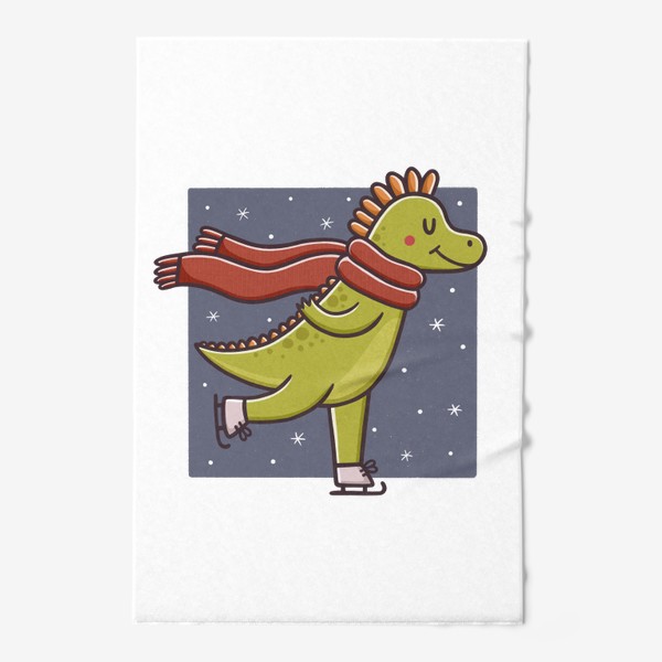 Полотенце «Милый дракон на коньках. Фигурное катание. Новый год»
