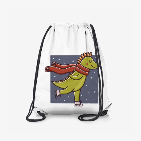Рюкзак «Милый дракон на коньках. Фигурное катание. Новый год»