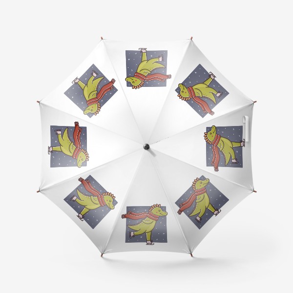 Зонт «Милый дракон на коньках. Фигурное катание. Новый год»