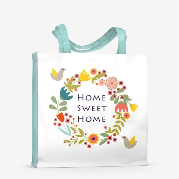 Сумка-шоппер «Принт в скандинавском стиле с надписью "Home Sweet Home"»