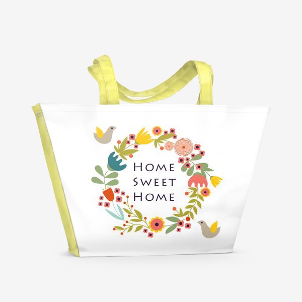 Пляжная сумка &laquo;Принт в скандинавском стиле с надписью "Home Sweet Home"&raquo;