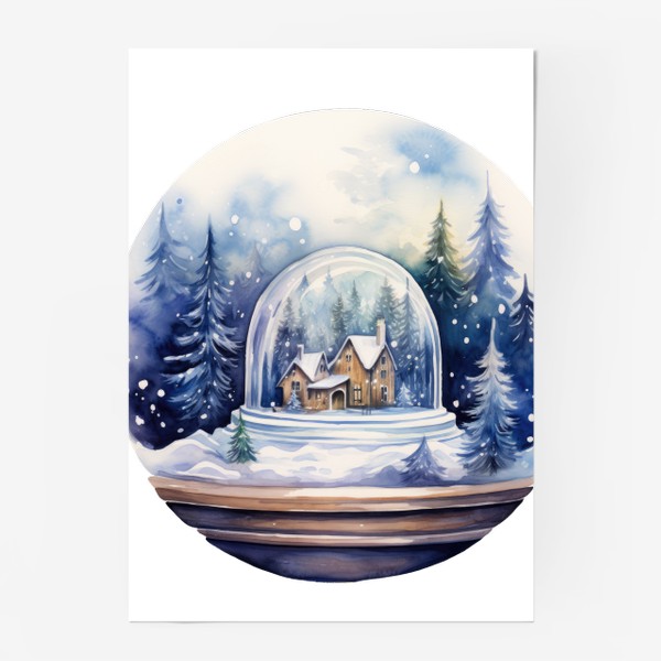 Постер «Снежный шар и зимний акварельный лес», купить в интернет-магазине в  Москве, автор: Natali Brill, цена: 510 рублей, 0881.183008.1982383.7240743