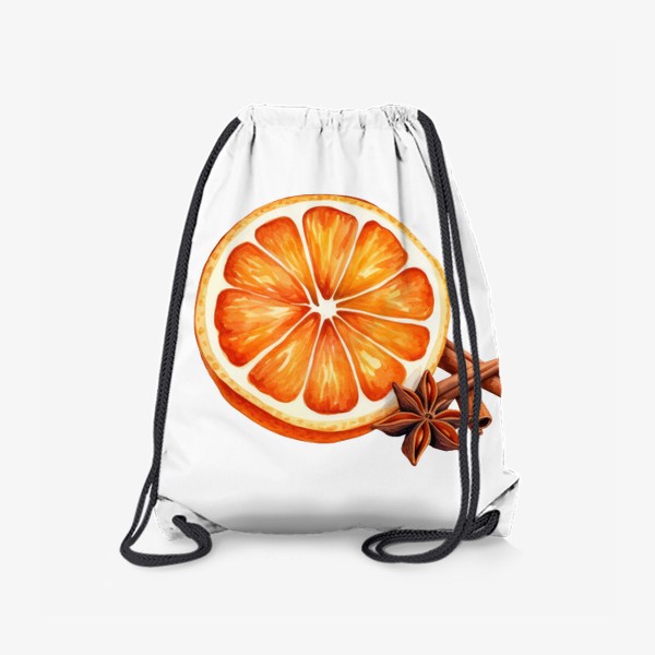 Рюкзак «Апельсин и специи для глинтвейна. Новогодняя акварель»