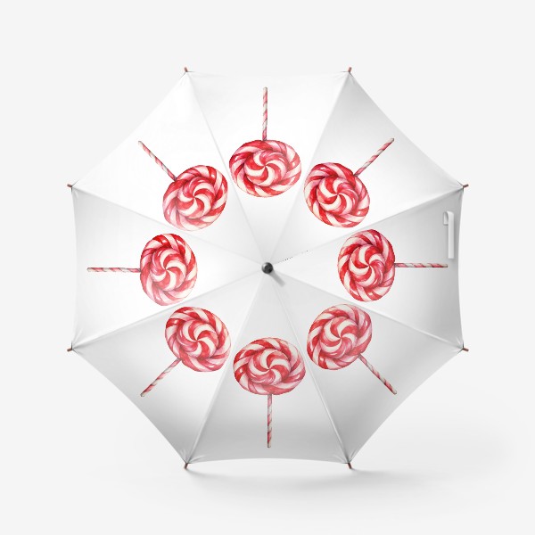 Зонт «Акварельный новогодний леденец на палочке»