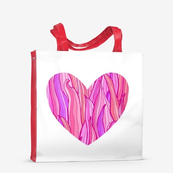 Сумка-шоппер «Сердце с растительным рисунком»