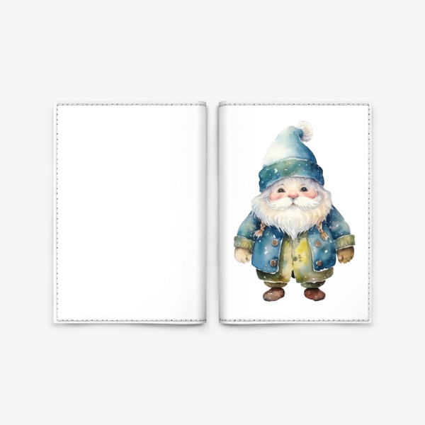 Обложка для паспорта «Снежный гном. Акварель»