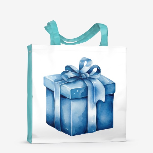 Сумка-шоппер «Синий акварельный подарок»