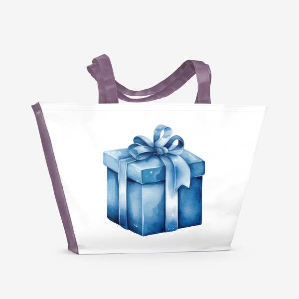Пляжная сумка «Синий акварельный подарок»