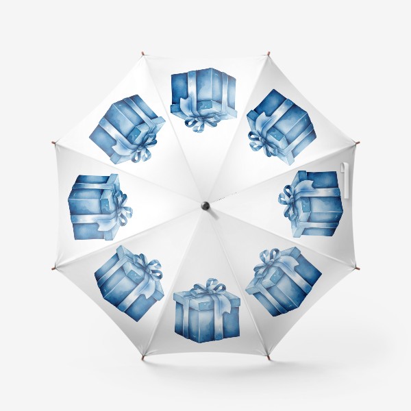 Зонт «Синий акварельный подарок»