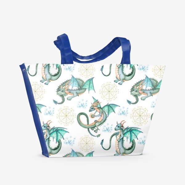 Пляжная сумка «паттерн дракончики »