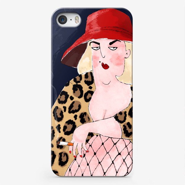 Чехол iPhone «Девушка в леопардовом пальто»