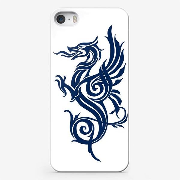 Чехол iPhone «Зимний дракон, леттеринг стиль.»
