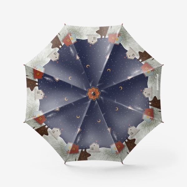 Зонт «Домики. Зима»
