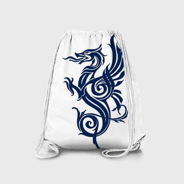 Рюкзак «Зимний дракон, леттеринг стиль.»
