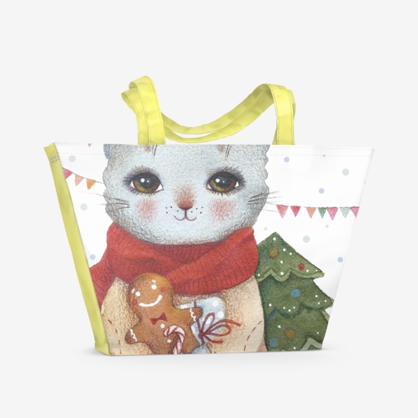 Пляжная сумка «Котя и елочка»