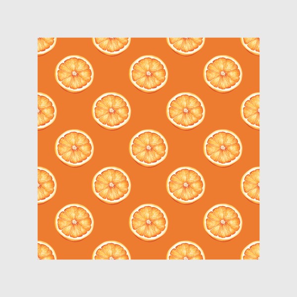 Скатерть «Акварельный апельсиновый узор на оранжевом»