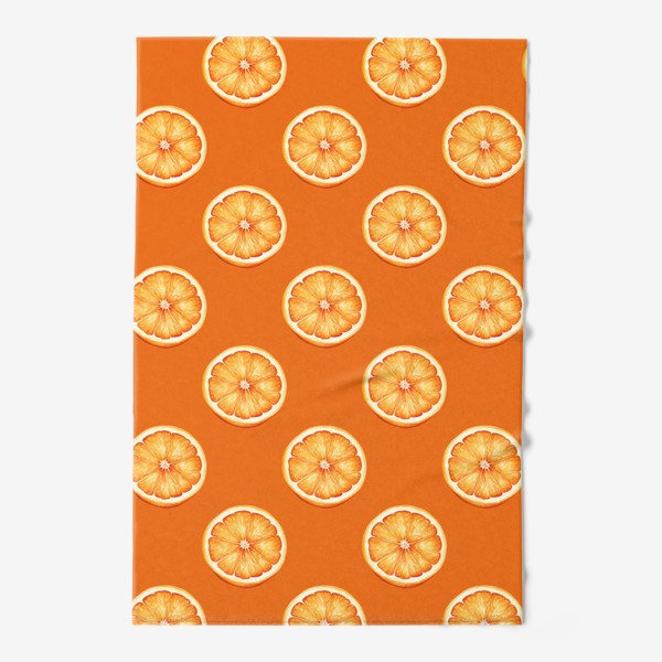 Полотенце «Акварельный апельсиновый узор на оранжевом»