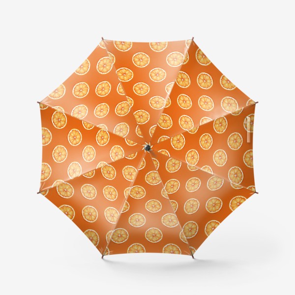 Зонт «Акварельный апельсиновый узор на оранжевом»