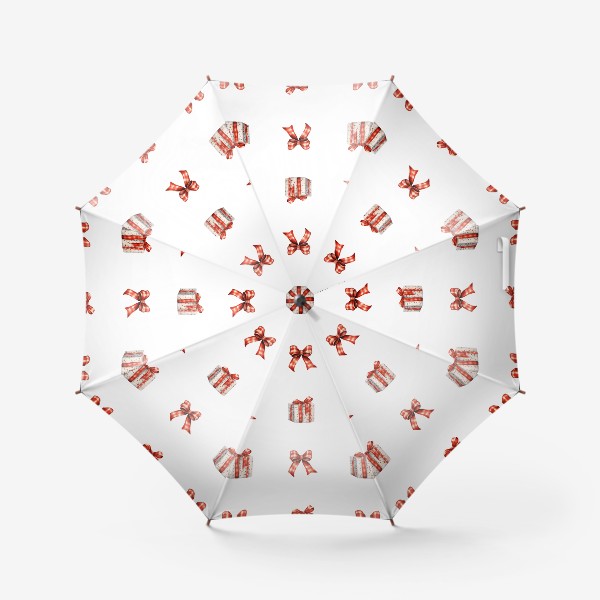 Зонт «Подарки на белом фоне. Узор»