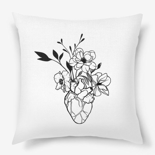 Подушка «Сердце и цветы»