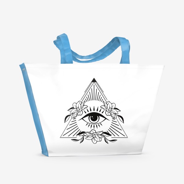 Пляжная сумка «Всевидящее око. Цветочный символ.»
