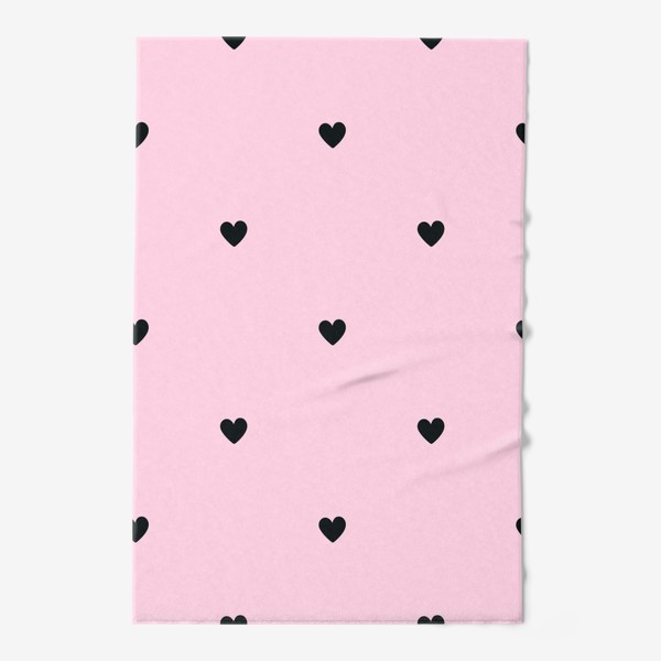Полотенце «Сердечки на розовом фоне»