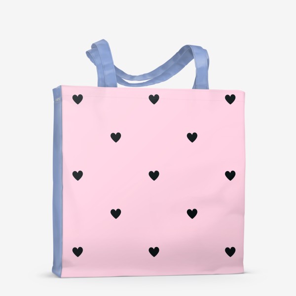 Сумка-шоппер «Сердечки на розовом фоне»
