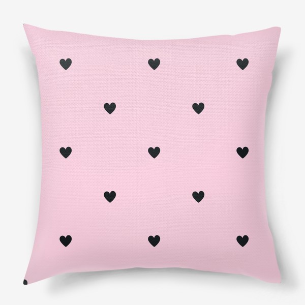 Подушка «Сердечки на розовом фоне»