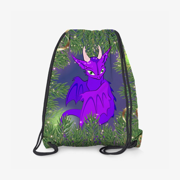 Рюкзак «Фиолетовый дракончик в еловых ветках»