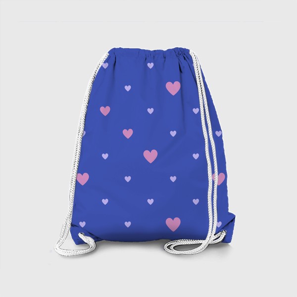 Рюкзак «Сердечки на синем фоне»
