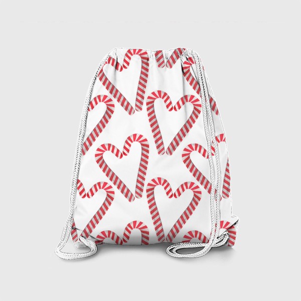 Рюкзак «Паттерн сердечки из рождественских леденцов»
