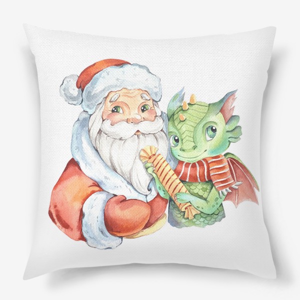 Подушка «Дед Мороз с Драконом»