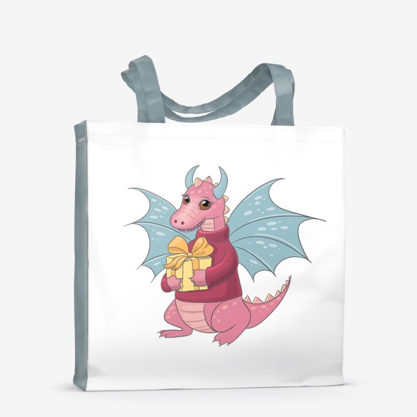 Сумка-шоппер «Розовый дракон символ 2024»