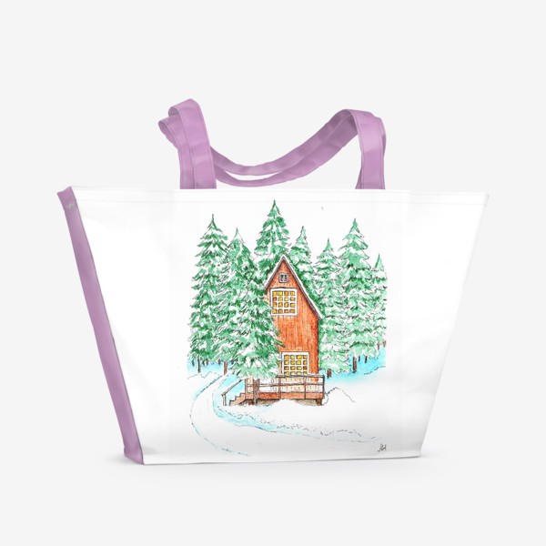 Пляжная сумка «домик в лесу»