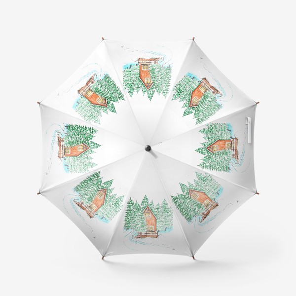 Зонт «домик в лесу»