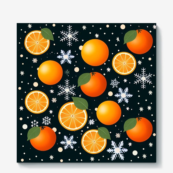 Холст «Паттерн с апельсинами»