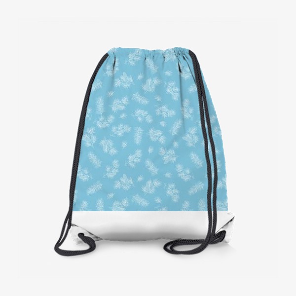 Рюкзак «Сосновые веточки и шишки на голубом»