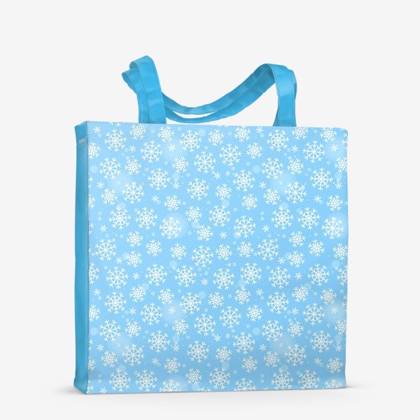 Сумка-шоппер «Снежинки на голубом»