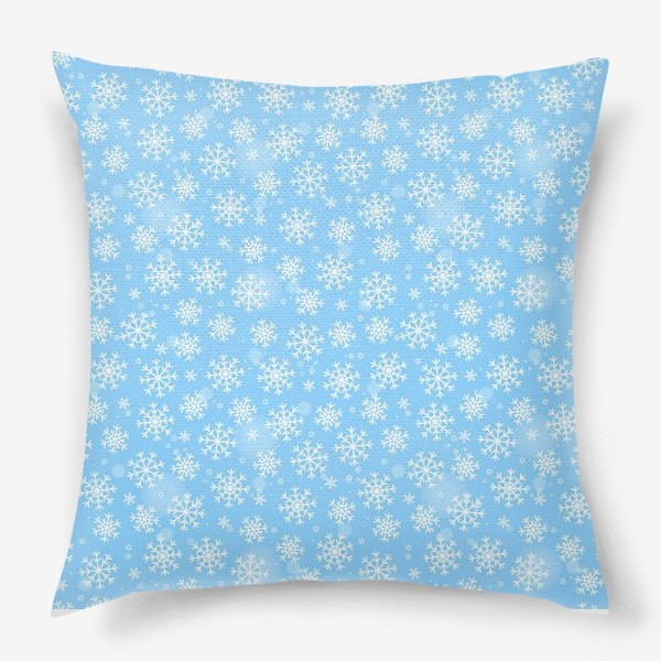 Подушка «Снежинки на голубом»