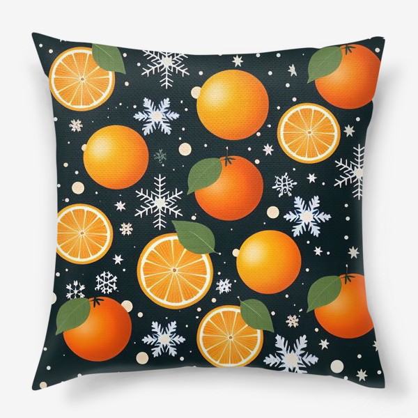 Подушка «Паттерн с апельсинами»