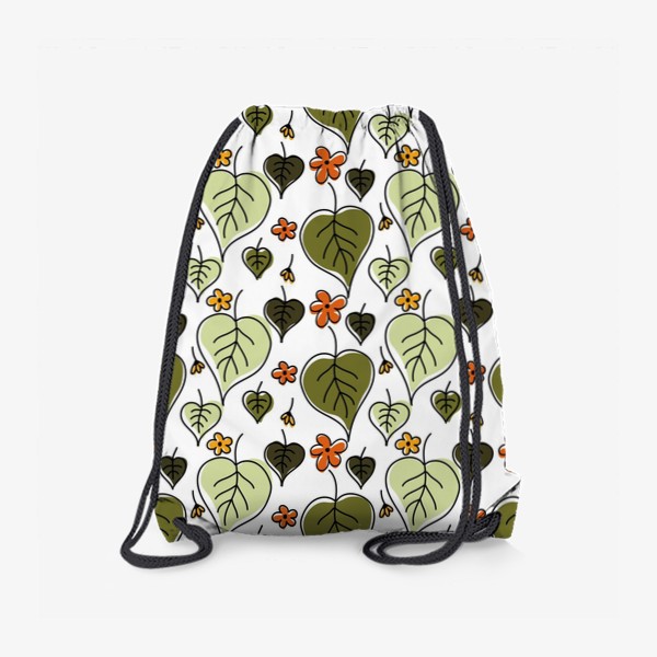 Рюкзак «паттерн из зелёных листьев и цветов»