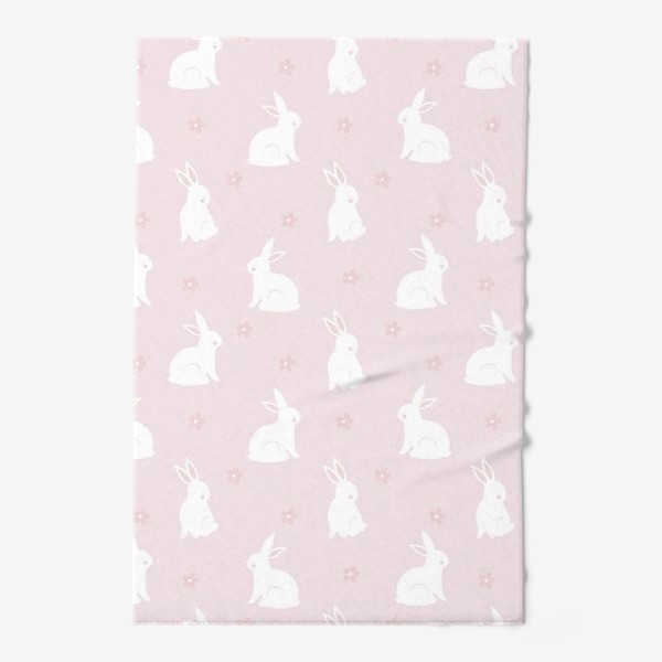 Полотенце «Кролики на розовом»
