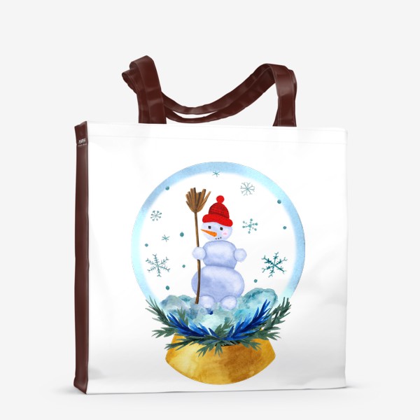 Сумка-шоппер «Снежный шар со снеговиком»