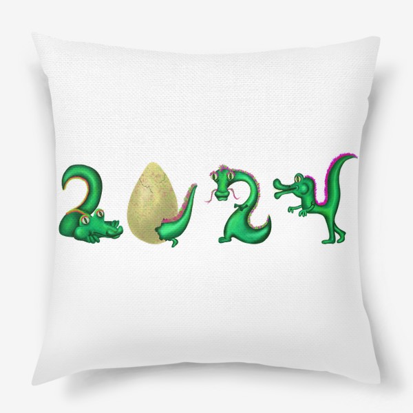 Подушка «Яркие драконы в форме 2024»