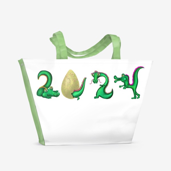 Пляжная сумка «Яркие драконы в форме 2024»